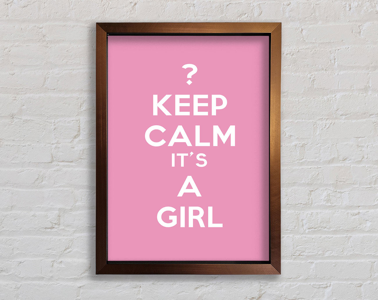 Nursery Quote Keep Calm Girl Pink Framed Print