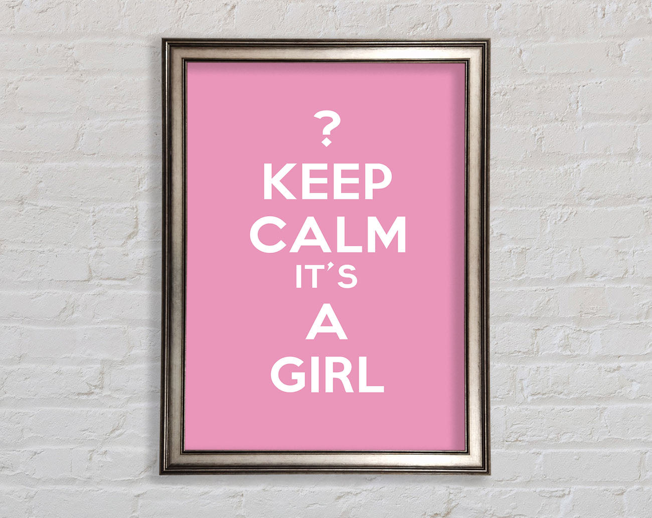 Nursery Quote Keep Calm Girl Pink Framed Print