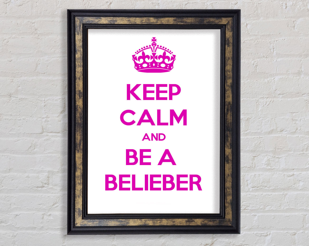 Music Quote Keep Calm Justin Bieber Framed Print