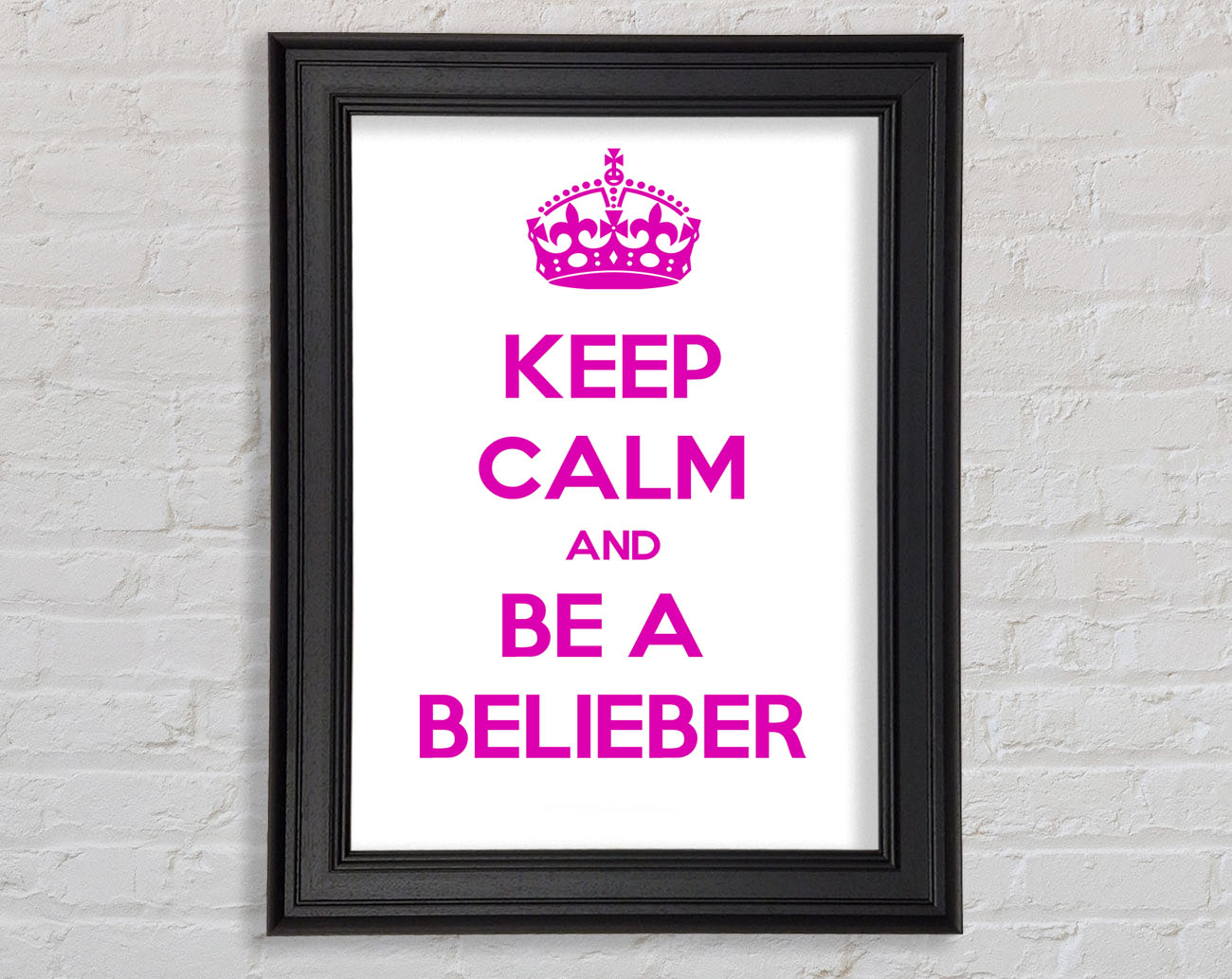 Music Quote Keep Calm Justin Bieber Framed Print