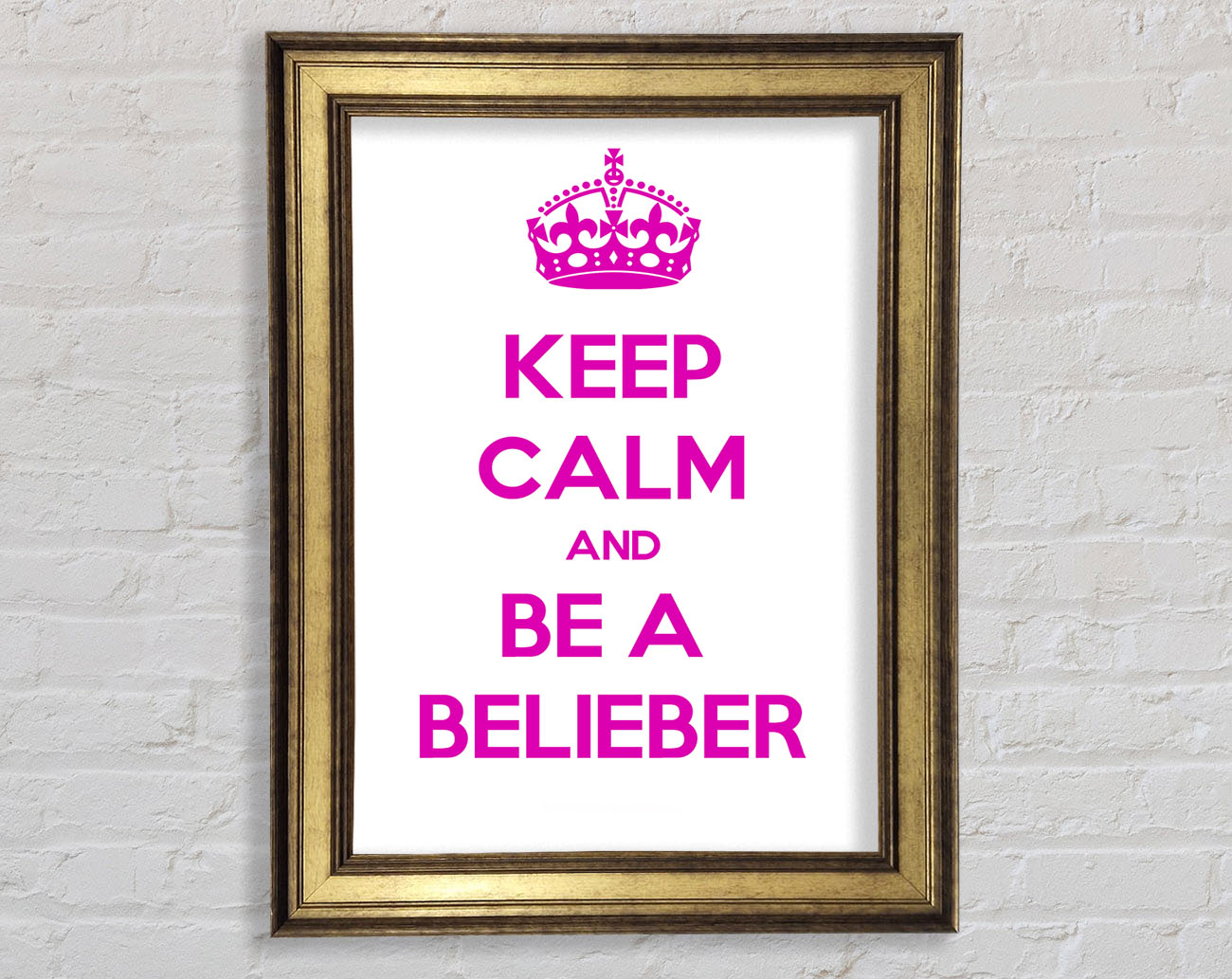 Music Quote Keep Calm Justin Bieber Framed Print