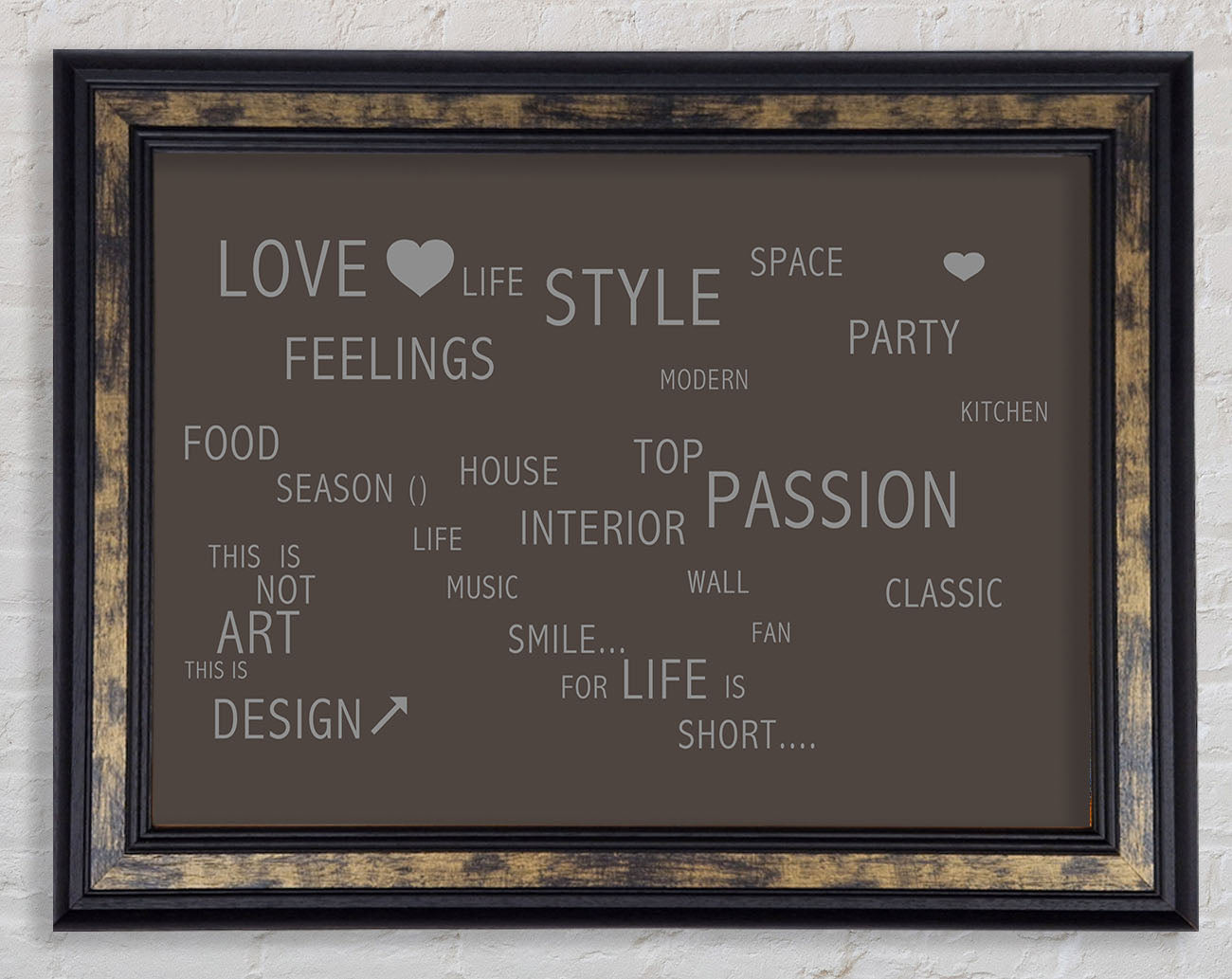 Love Quote Love Life Chocolate Framed Print