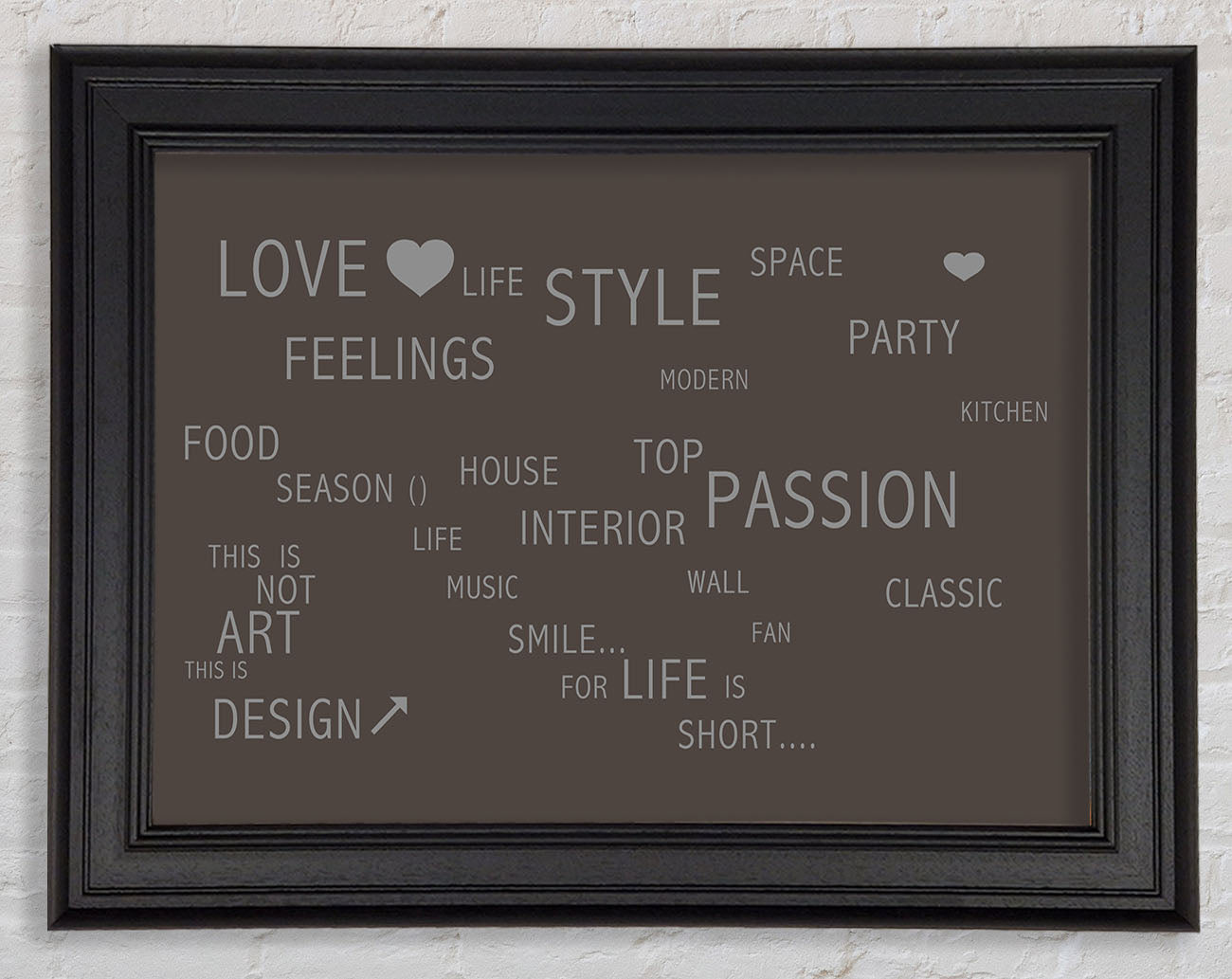 Love Quote Love Life Chocolate Framed Print