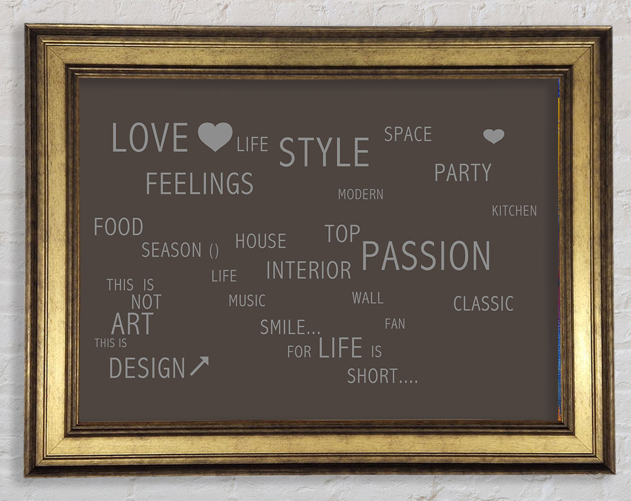 Love Quote Love Life Chocolate Framed Print