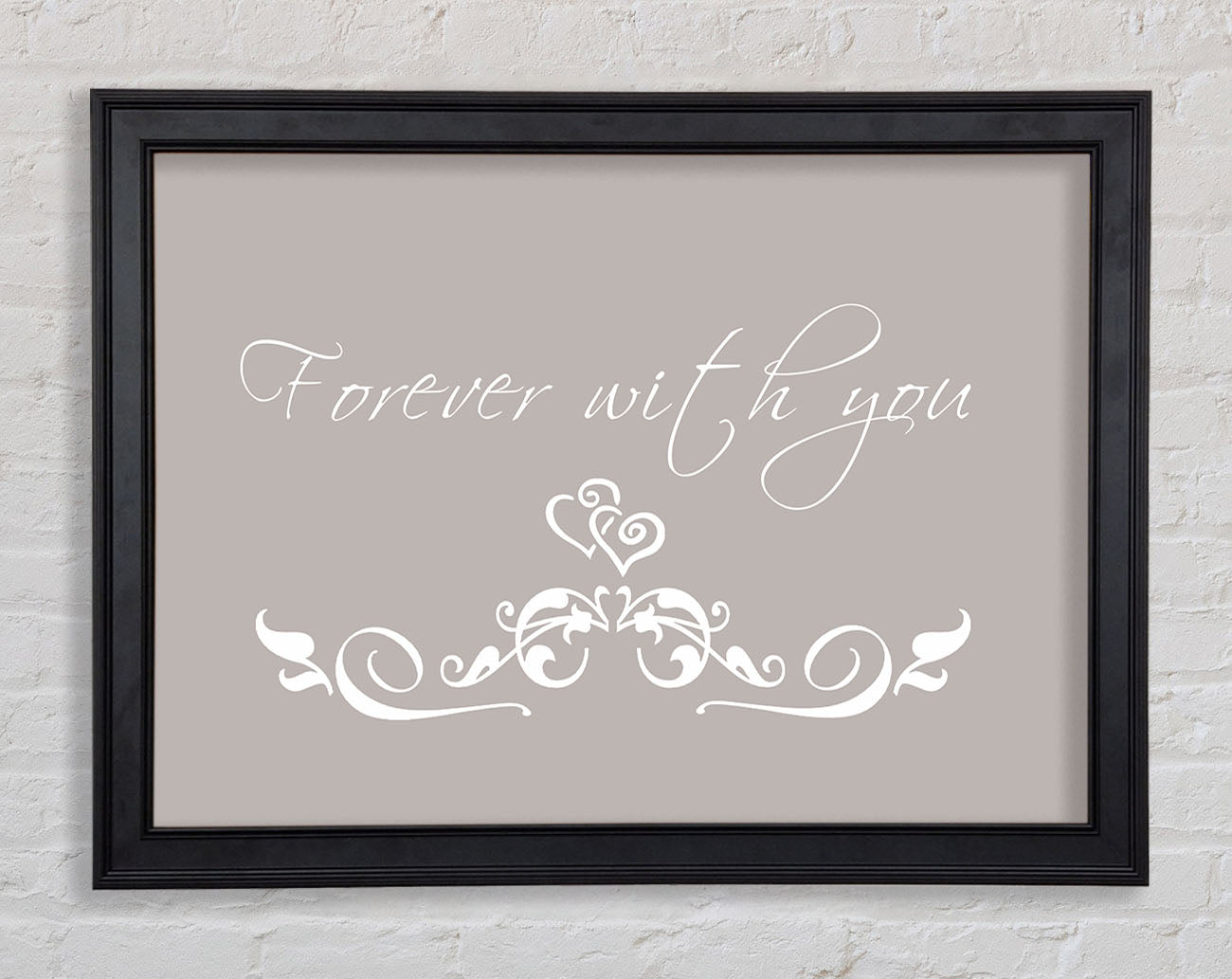 Love Quote Forever With You Beige Framed Print
