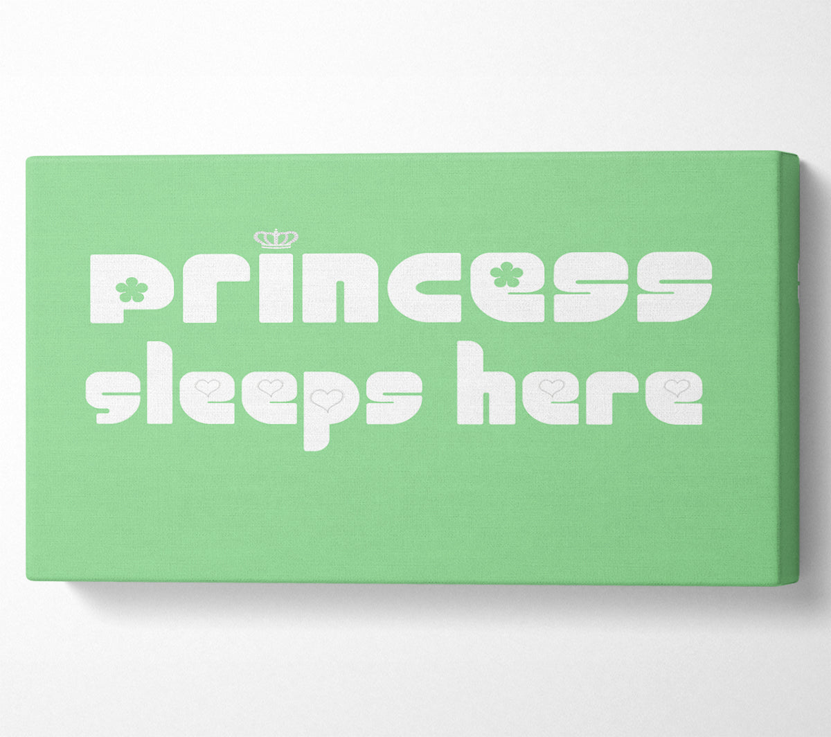 Princesss Sleeps Here 2 Green Canvas Wall Art