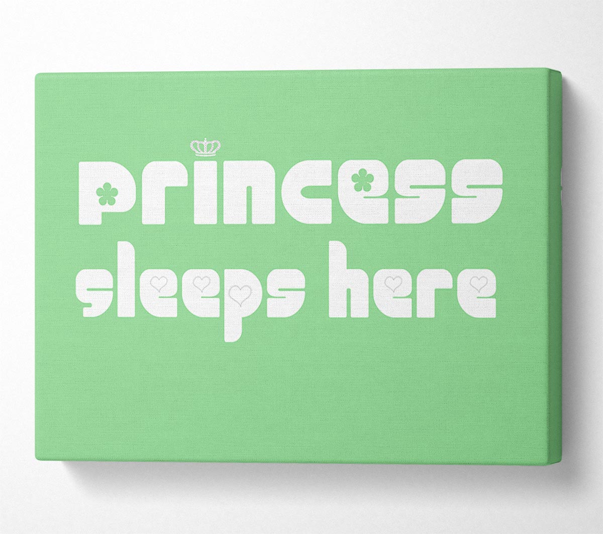 Princesss Sleeps Here 2 Green Canvas Wall Art