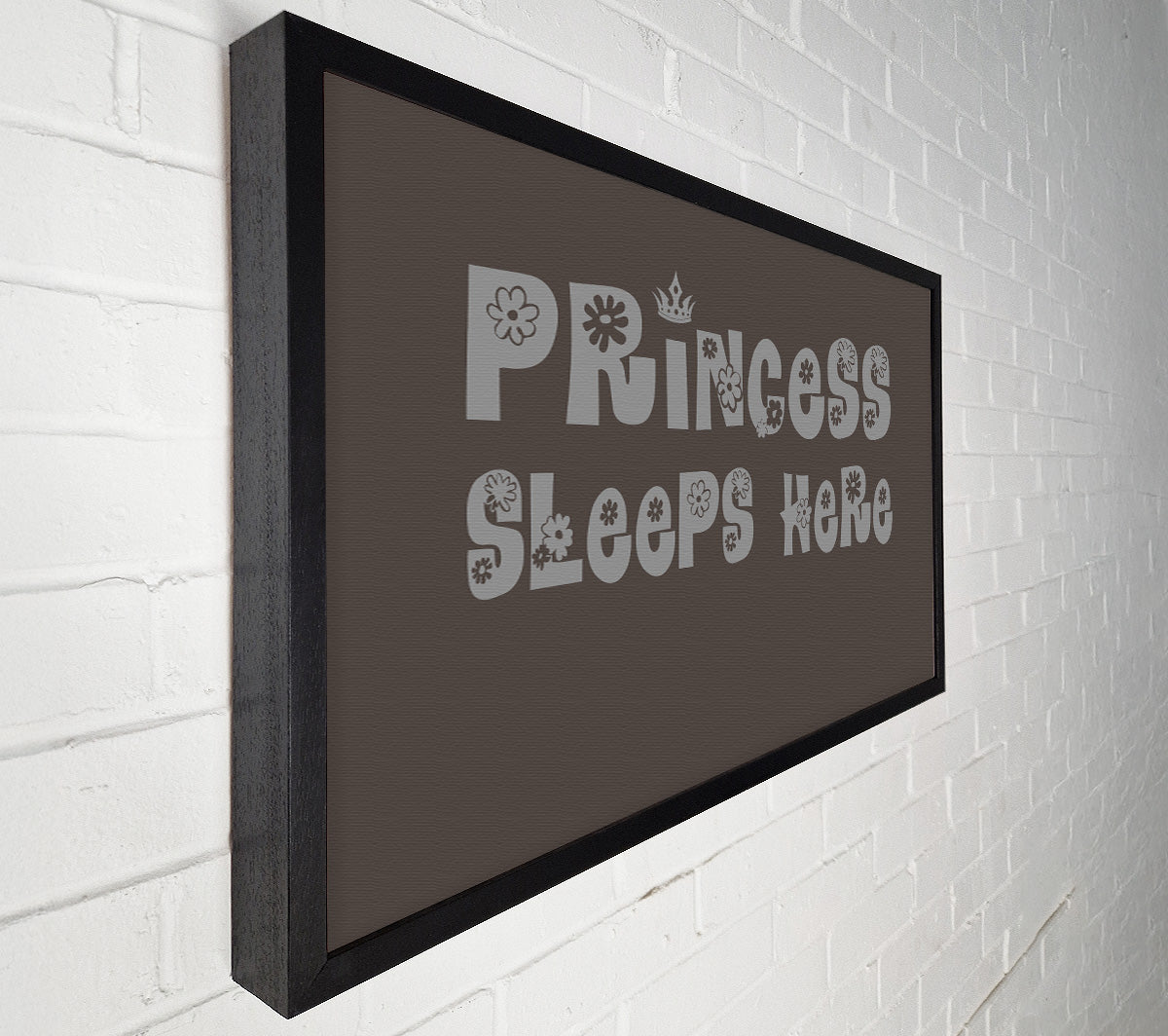 Princesss Sleeps Here Chocolate Canvas Wall Art