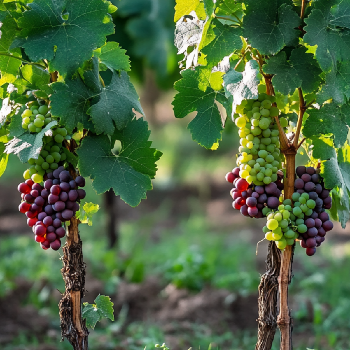 Grape plant - 2 pcs. - Vitis ‘Himrod’, Vitis ‘Vanessa’ - Height 60-75cm - ⌀21cm