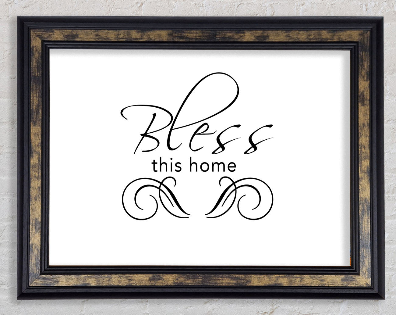 Home Quote Bless This Home White Framed Print