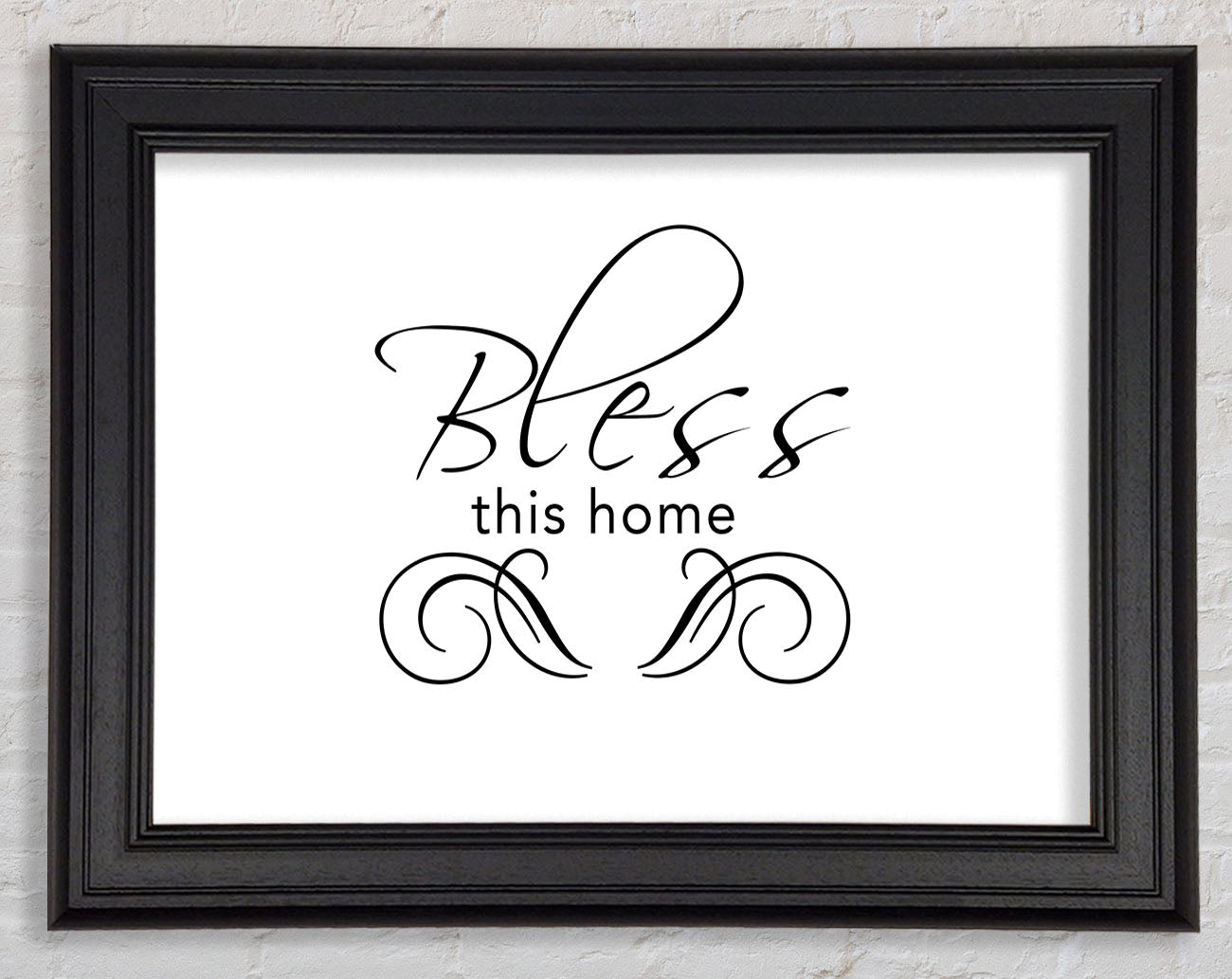 Home Quote Bless This Home White Framed Print