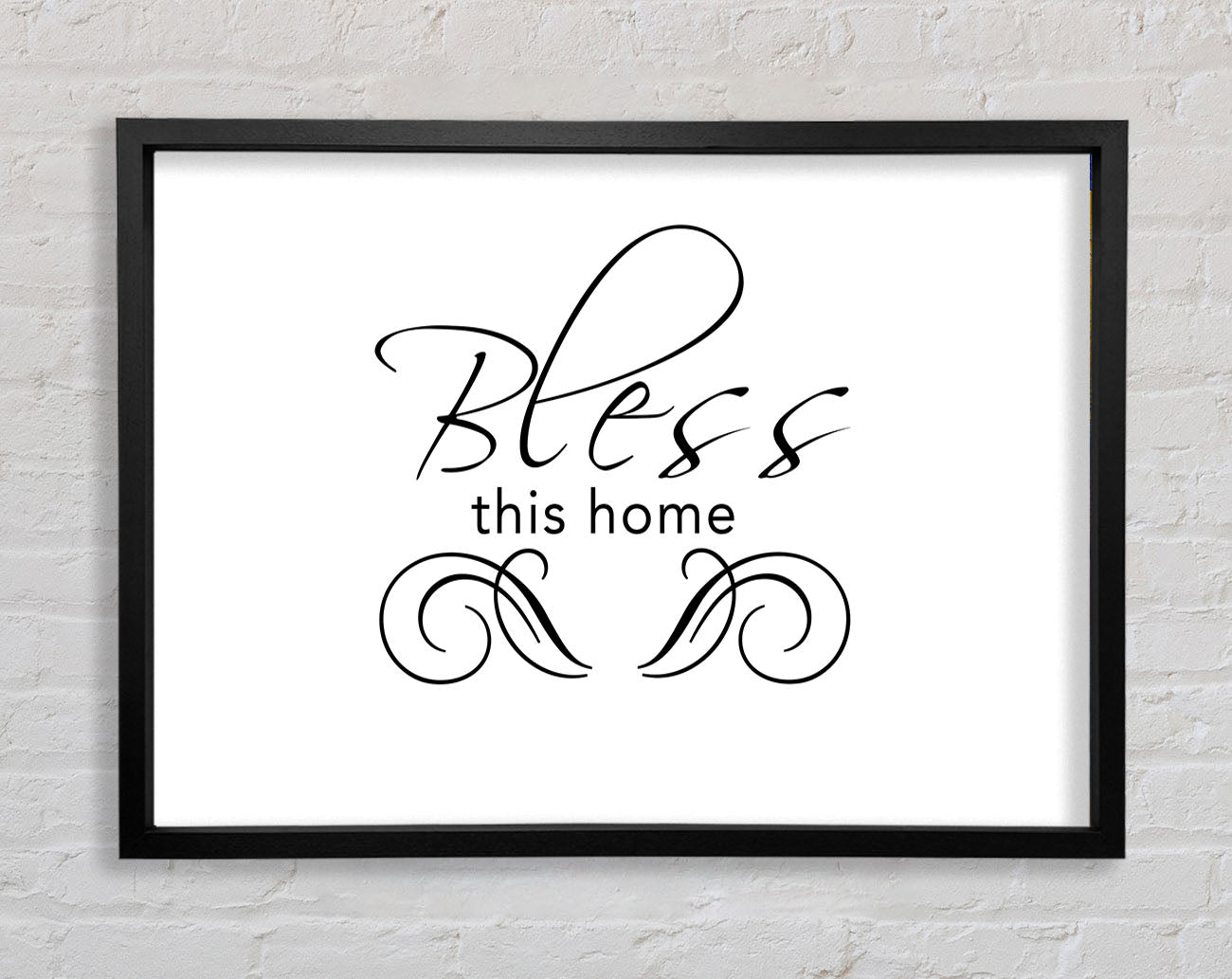 Home Quote Bless This Home White Framed Print