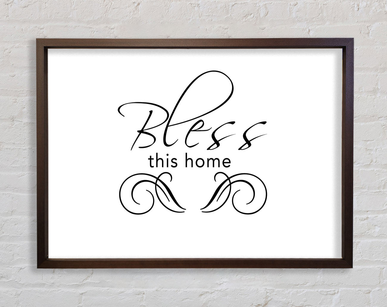 Home Quote Bless This Home White Framed Print