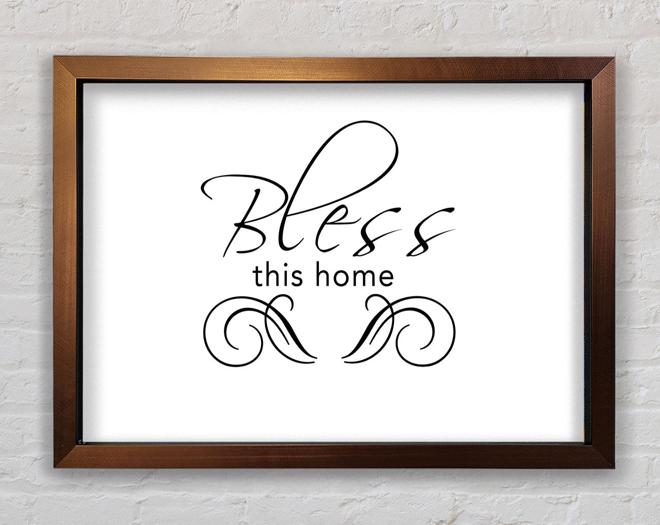 Home Quote Bless This Home White Framed Print