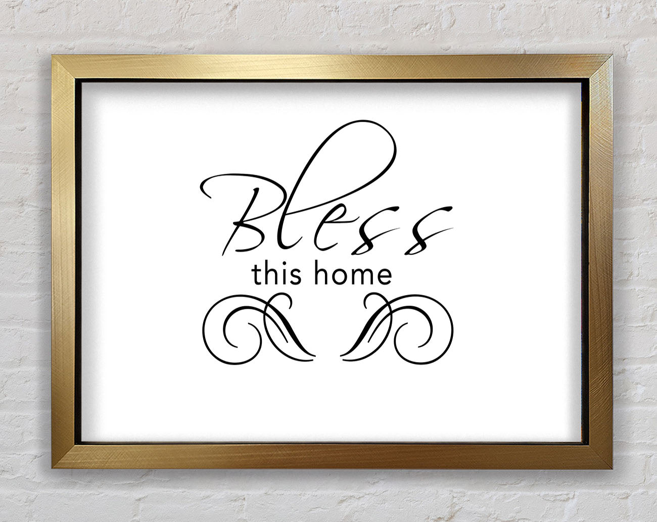 Home Quote Bless This Home White Framed Print