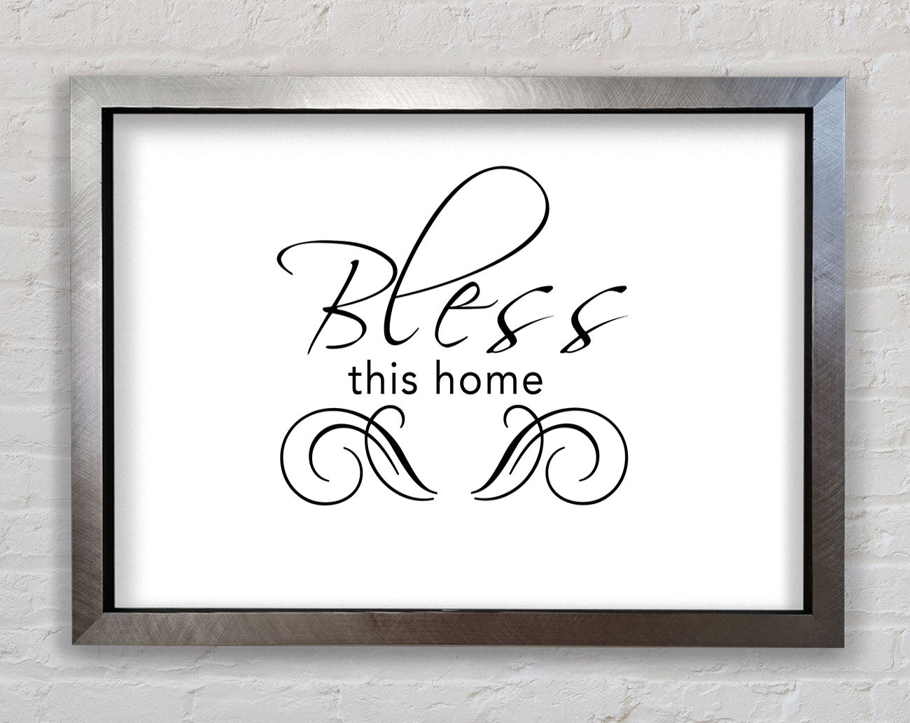 Home Quote Bless This Home White Framed Print