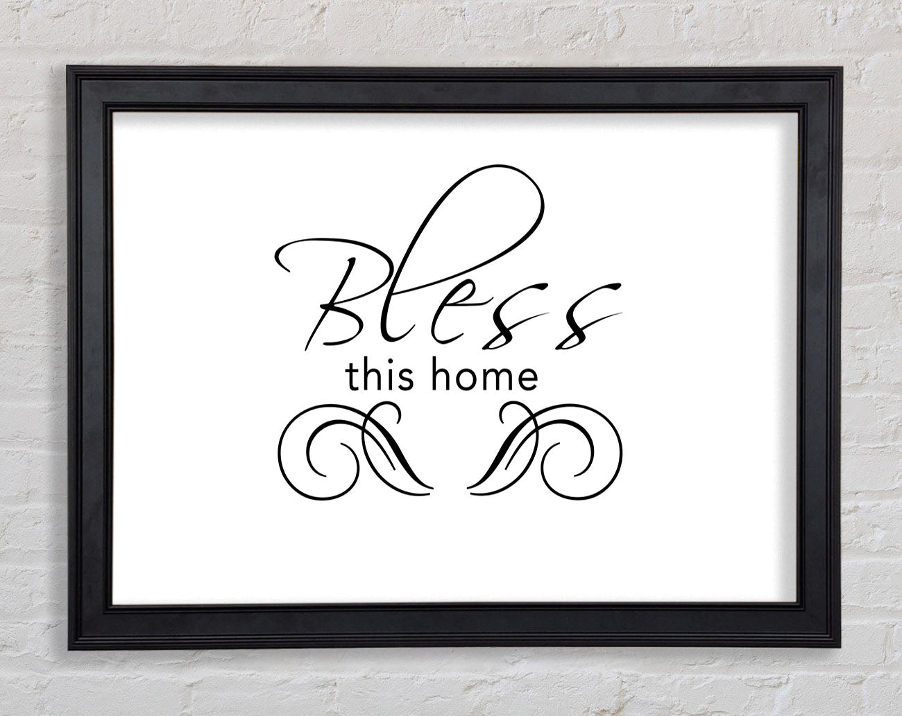 Home Quote Bless This Home White Framed Print