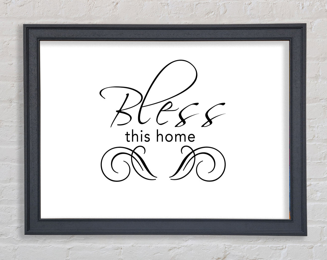 Home Quote Bless This Home White Framed Print