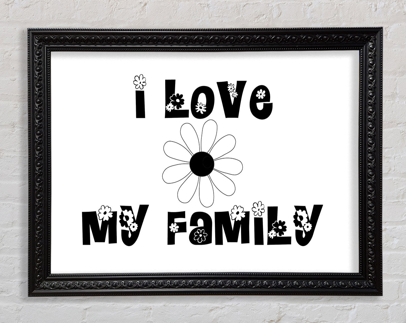 I Love My Family White Framed Print