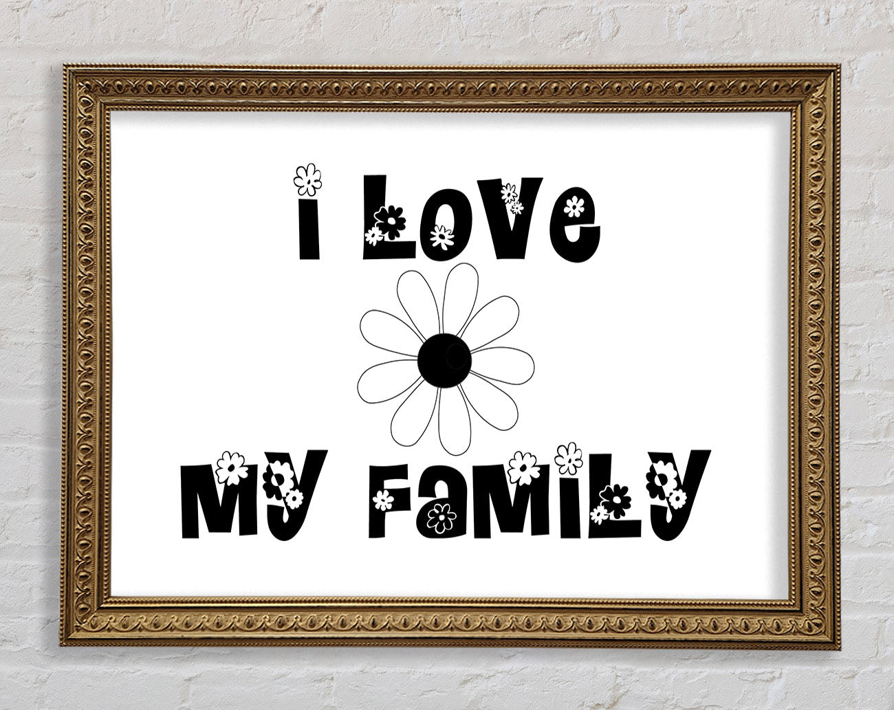 I Love My Family White Framed Print