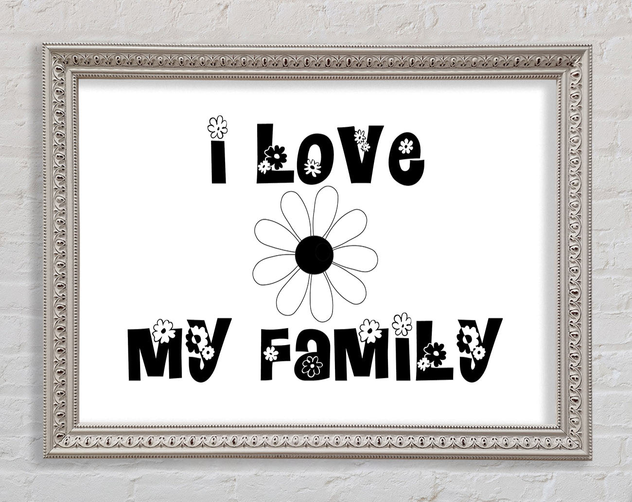 I Love My Family White Framed Print