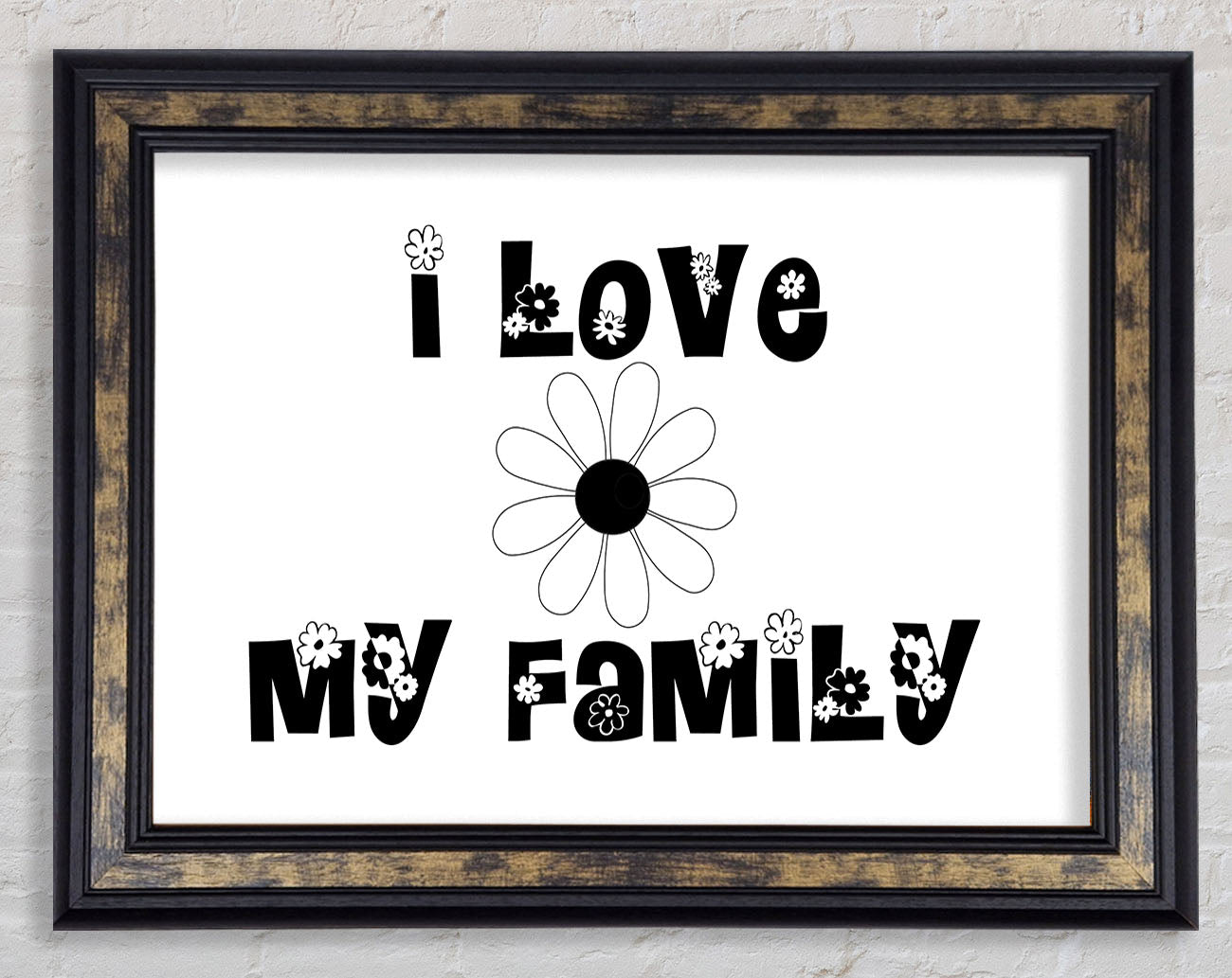 I Love My Family White Framed Print