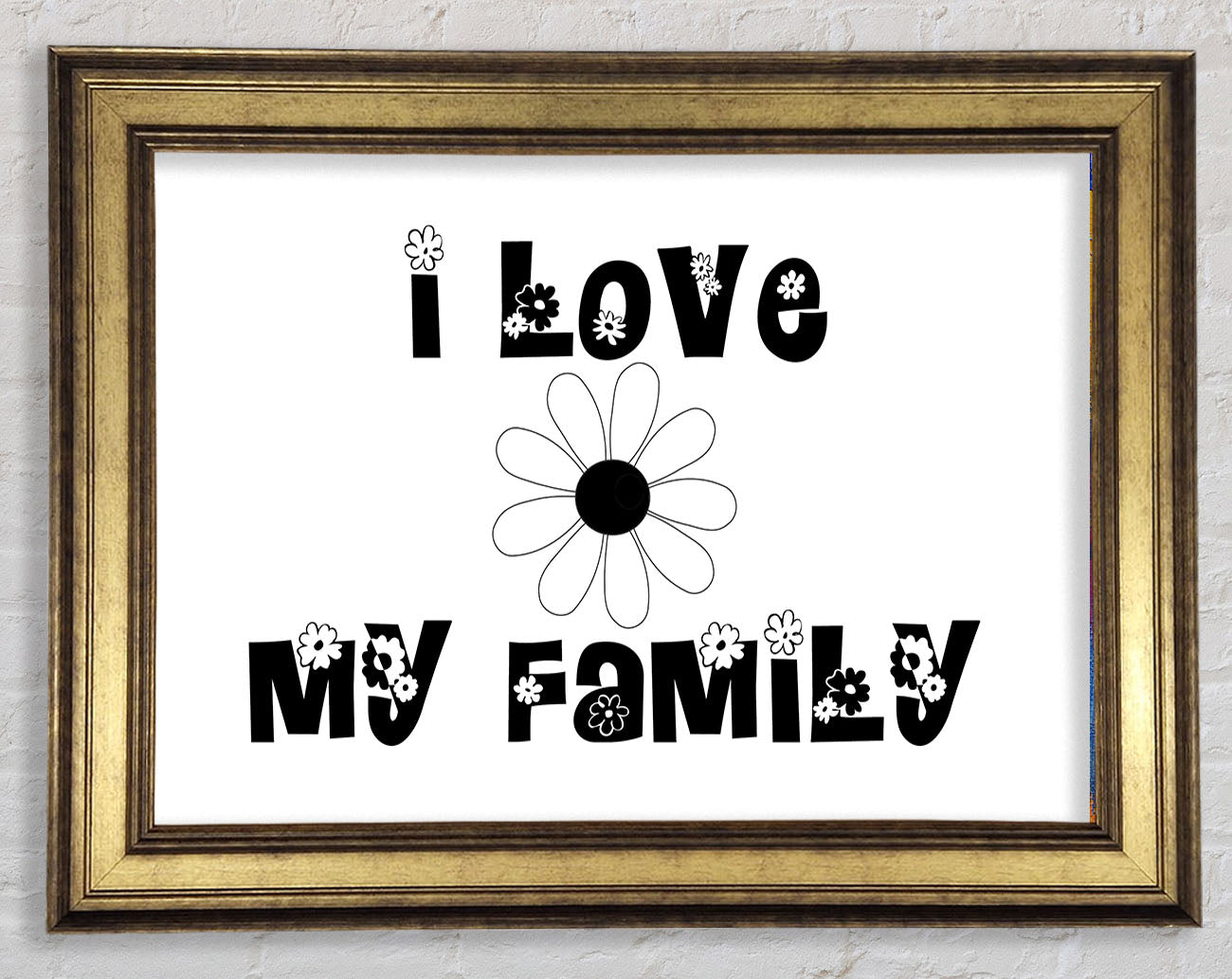 I Love My Family White Framed Print