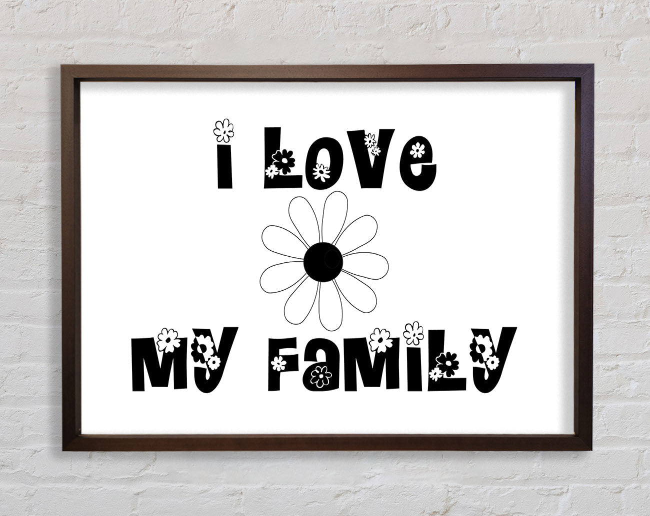 I Love My Family White Framed Print