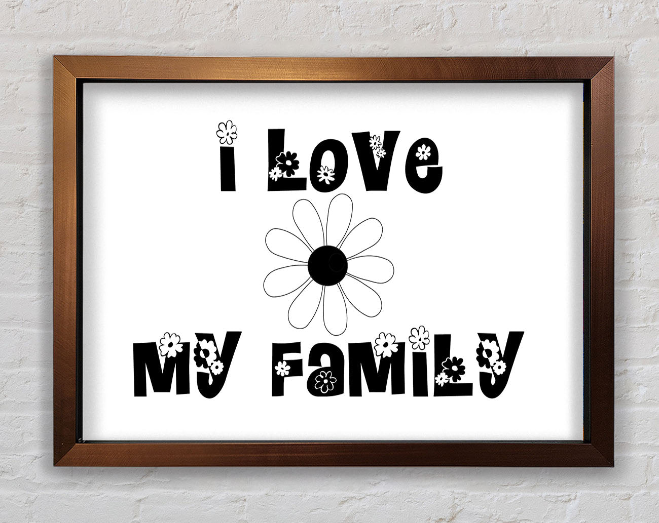 I Love My Family White Framed Print
