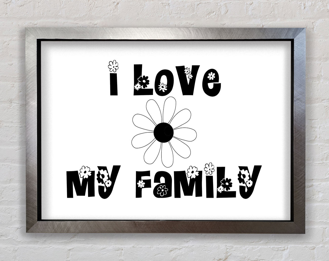 I Love My Family White Framed Print