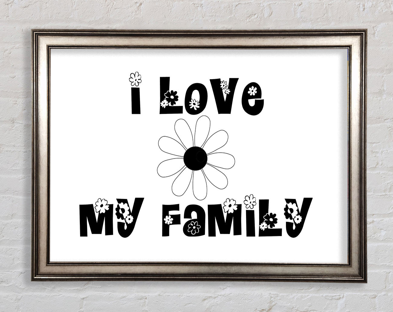 I Love My Family White Framed Print