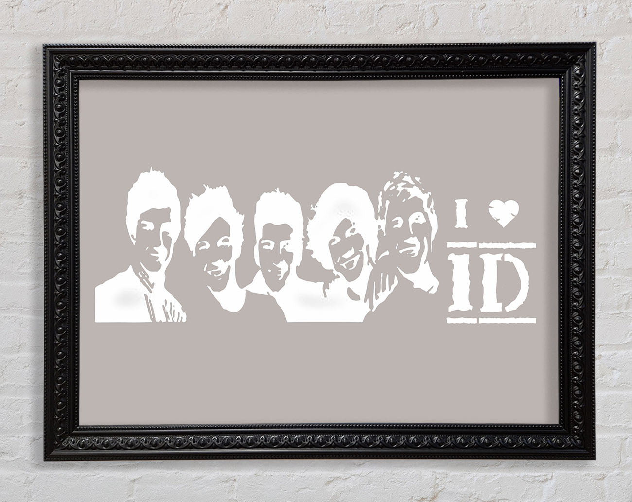 Music Quote I Love 1 Direction Beige Framed Print