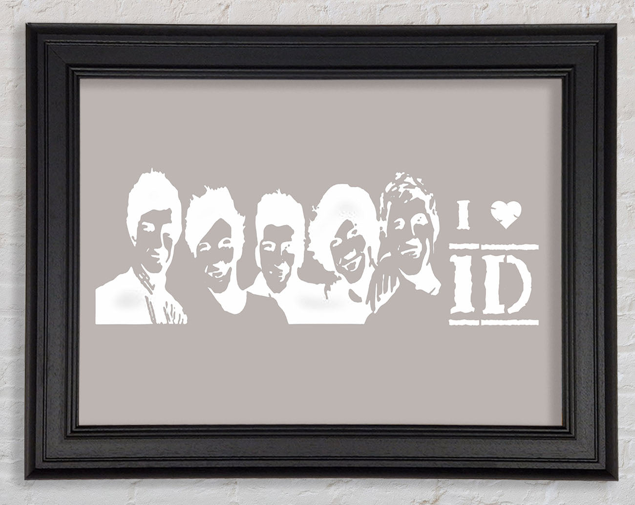 Music Quote I Love 1 Direction Beige Framed Print