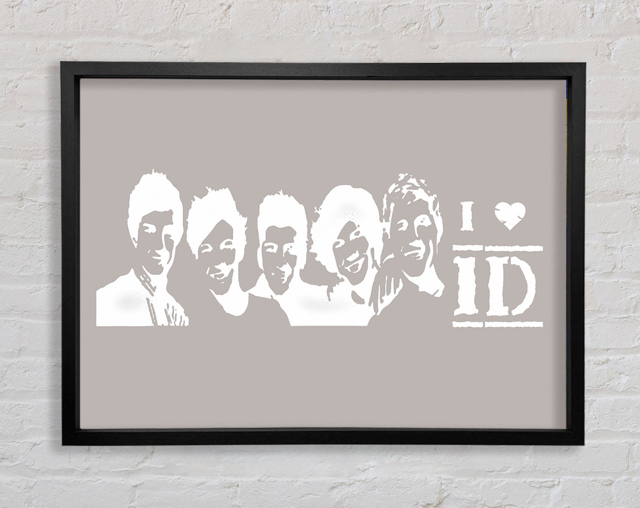 Music Quote I Love 1 Direction Beige Framed Print