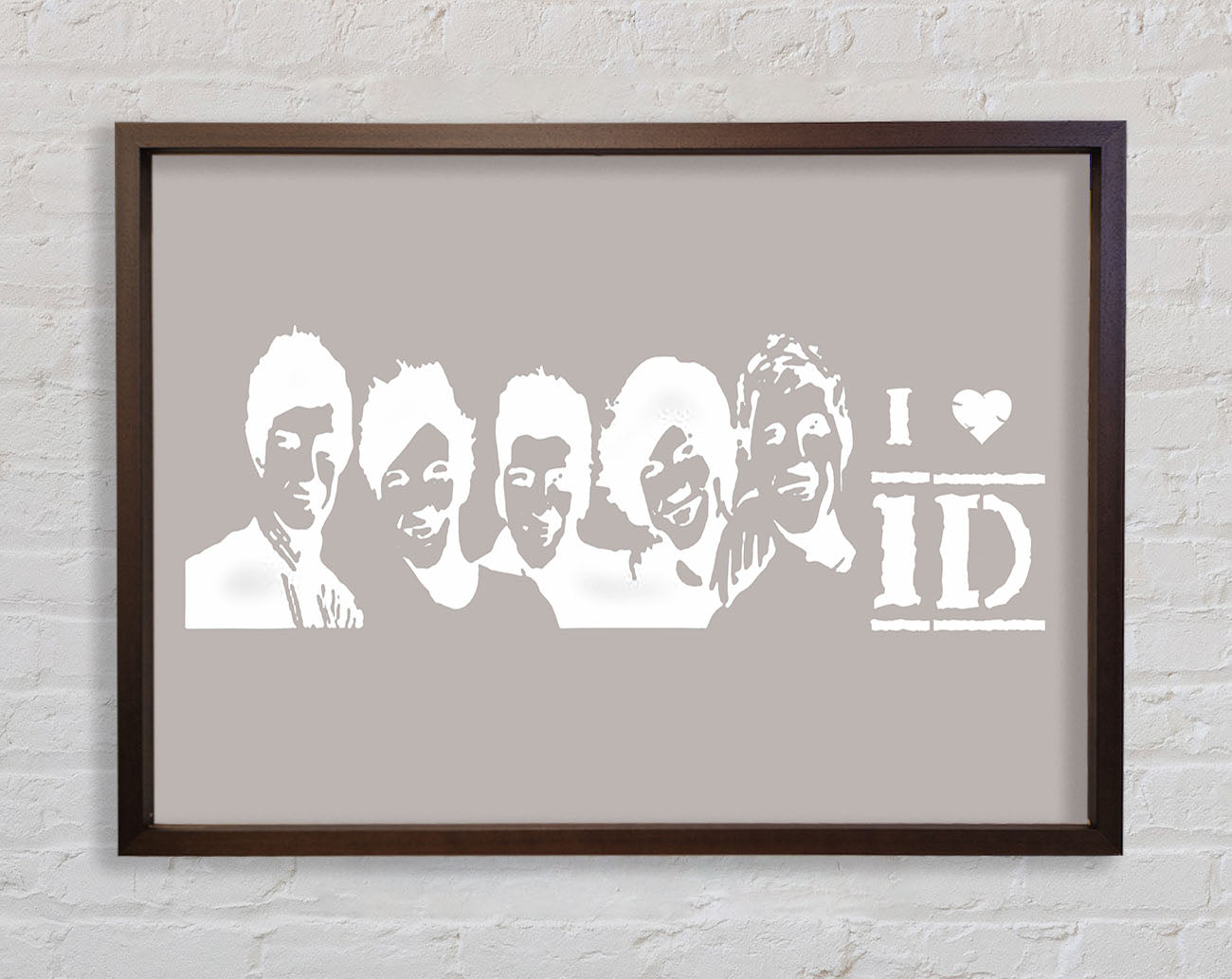 Music Quote I Love 1 Direction Beige Framed Print