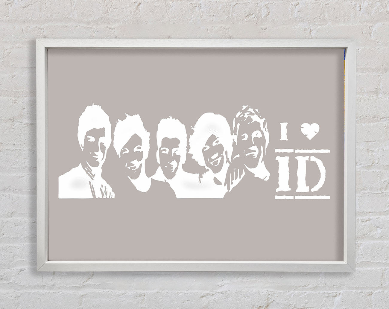 Music Quote I Love 1 Direction Beige Framed Print