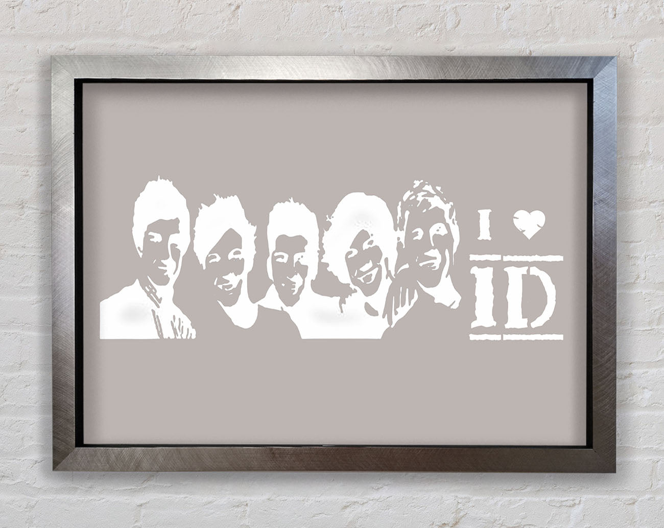 Music Quote I Love 1 Direction Beige Framed Print