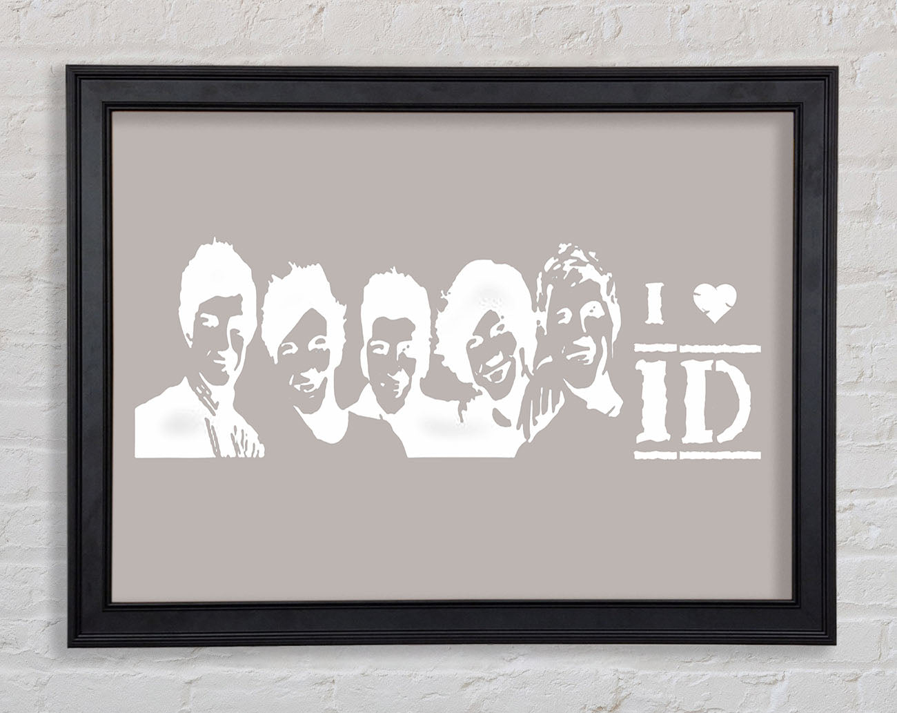Music Quote I Love 1 Direction Beige Framed Print