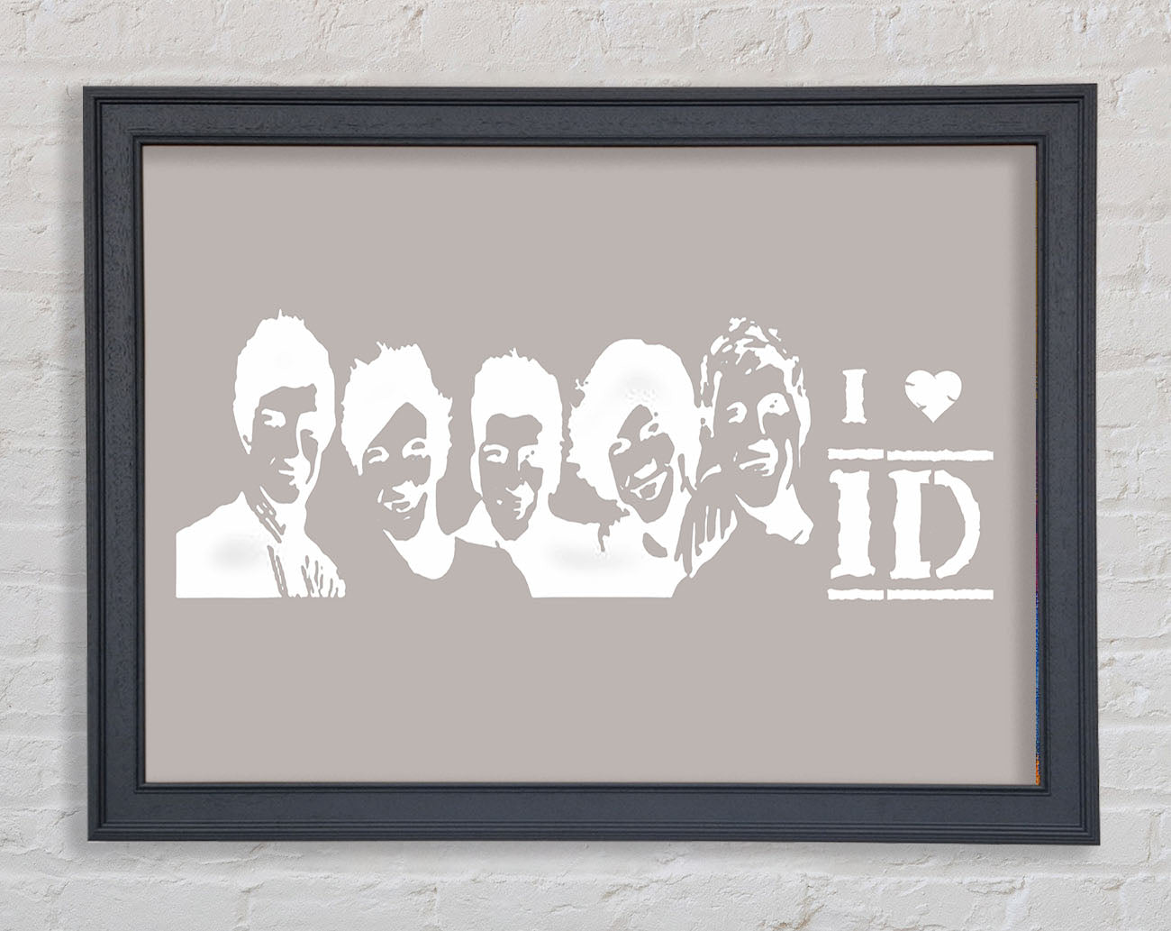 Music Quote I Love 1 Direction Beige Framed Print