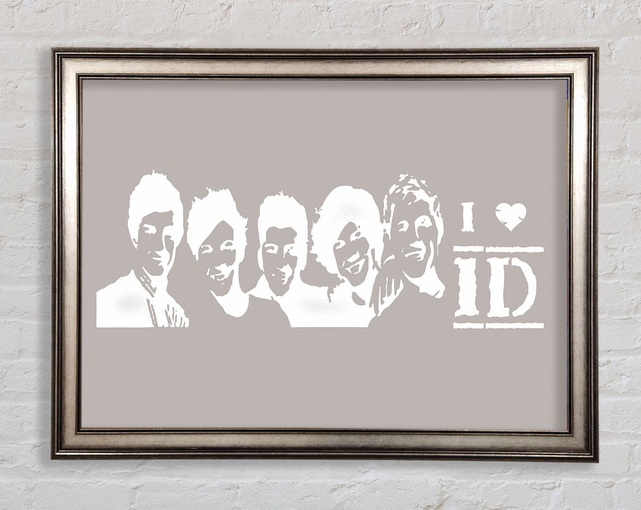 Music Quote I Love 1 Direction Beige Framed Print