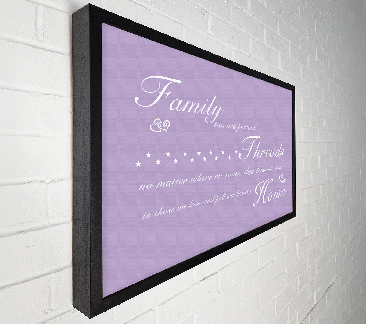 Family Quote Family Ties Are Precious Lilac Canvas Art