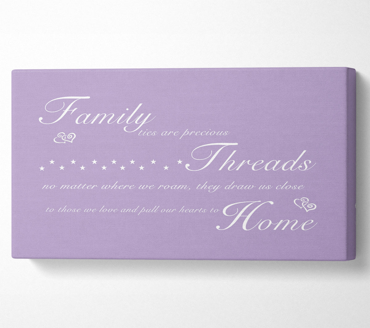 Family Quote Family Ties Are Precious Lilac Canvas Art