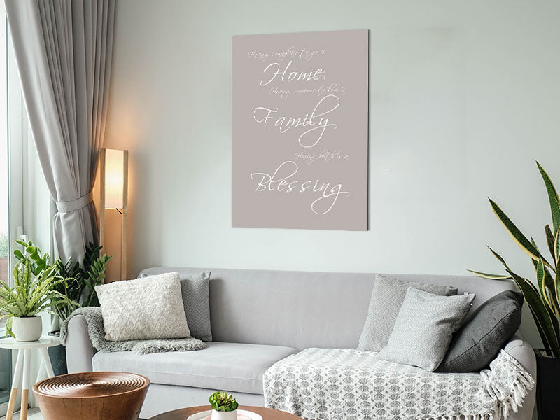 Family Quote Having Someplace To Go Is Home Beige Metal Print