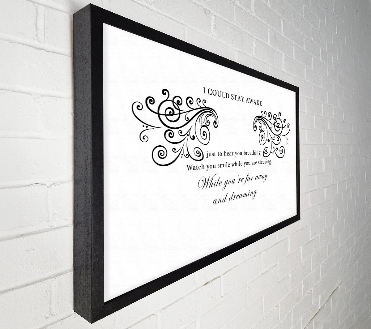 Music Quote I Could Stay Awake Aerosmith White Canvas Wall Art