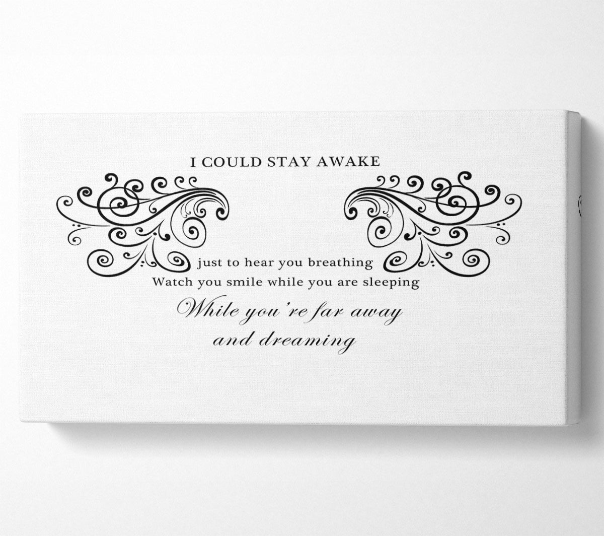 Music Quote I Could Stay Awake Aerosmith White Canvas Wall Art