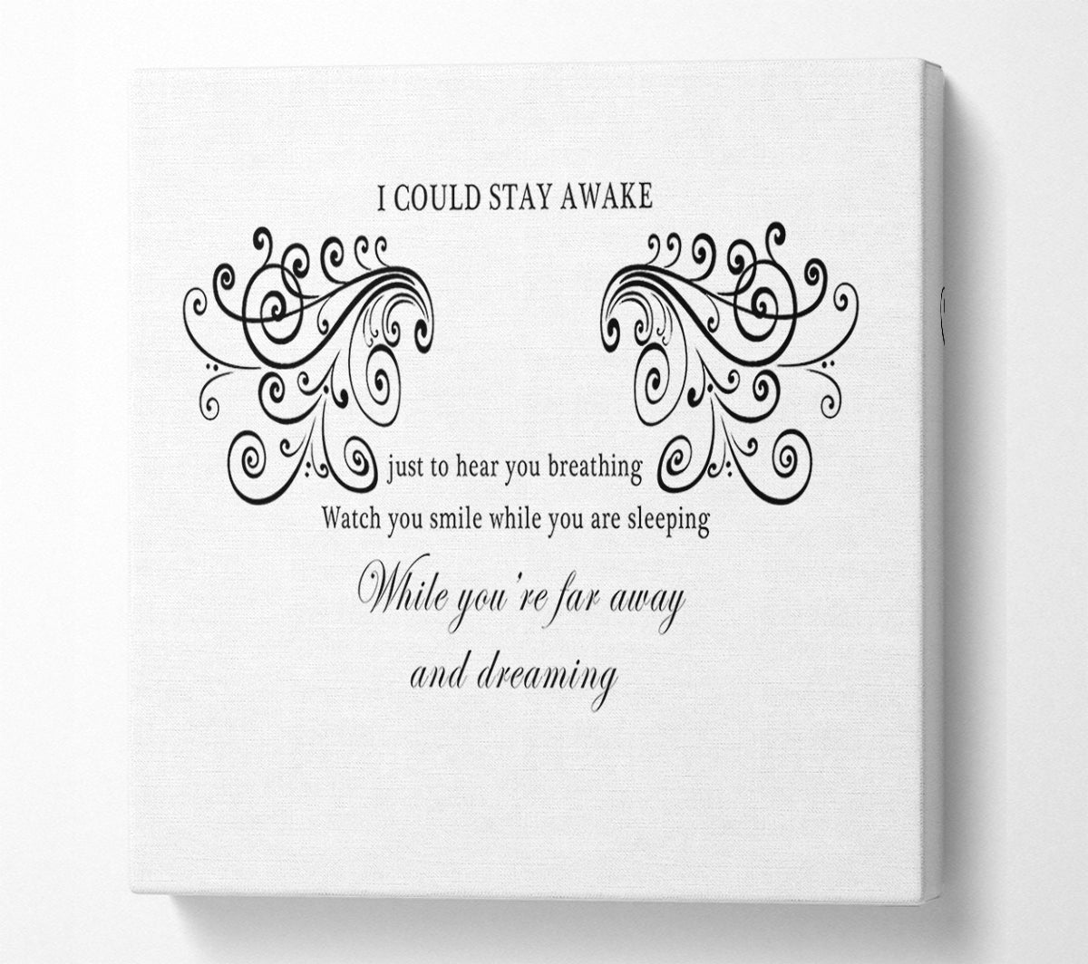 Music Quote I Could Stay Awake Aerosmith White Canvas Wall Art