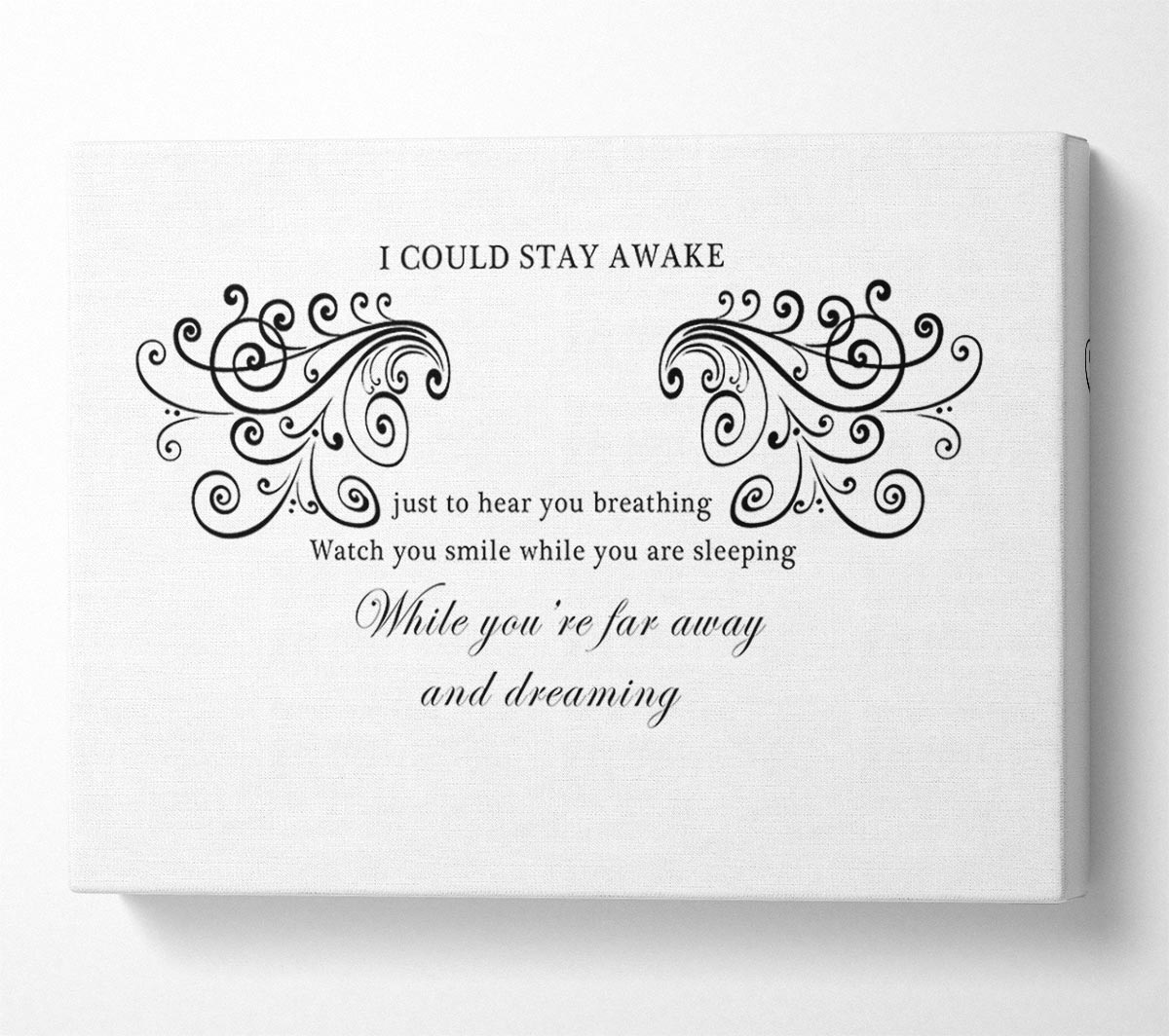 Music Quote I Could Stay Awake Aerosmith White Canvas Wall Art