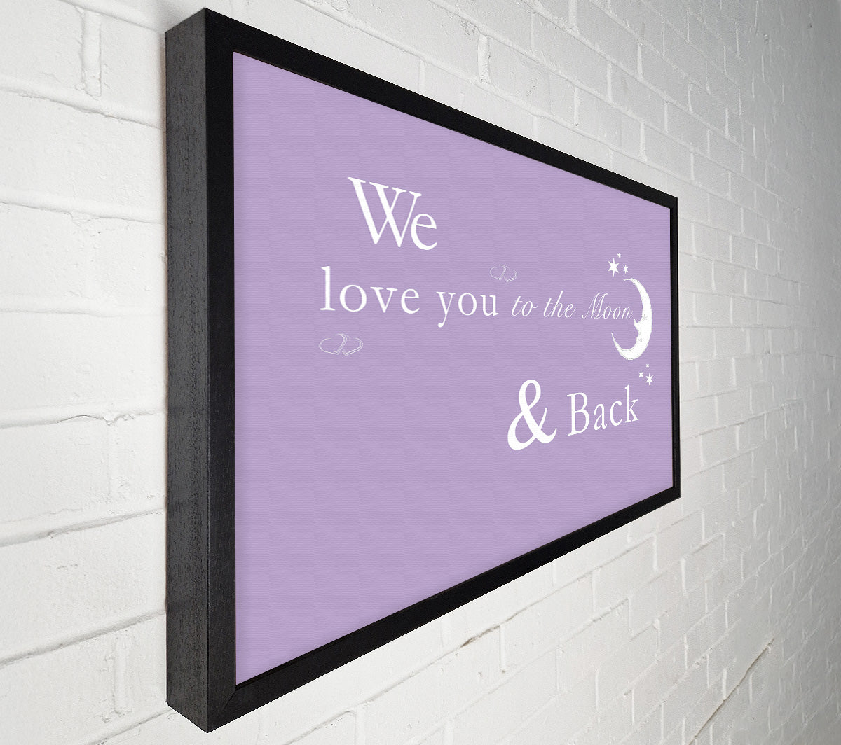 We Love You To The Moon And Back 2 Lilac Canvas Wall Art