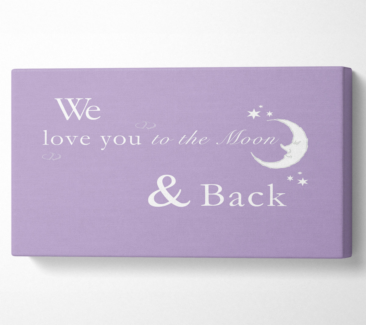 We Love You To The Moon And Back 2 Lilac Canvas Wall Art