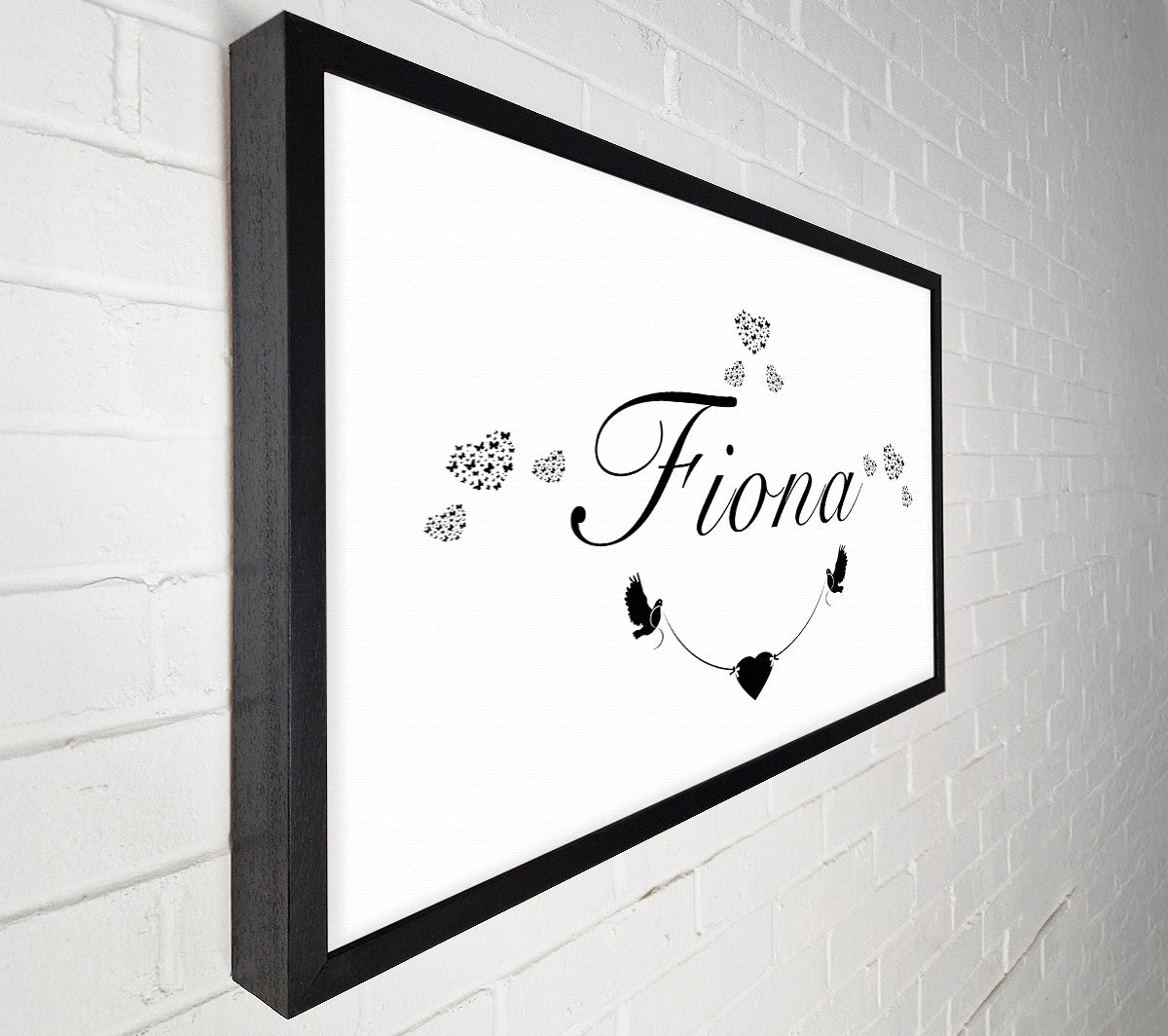 Your Name In Hearts White Canvas Wall Art